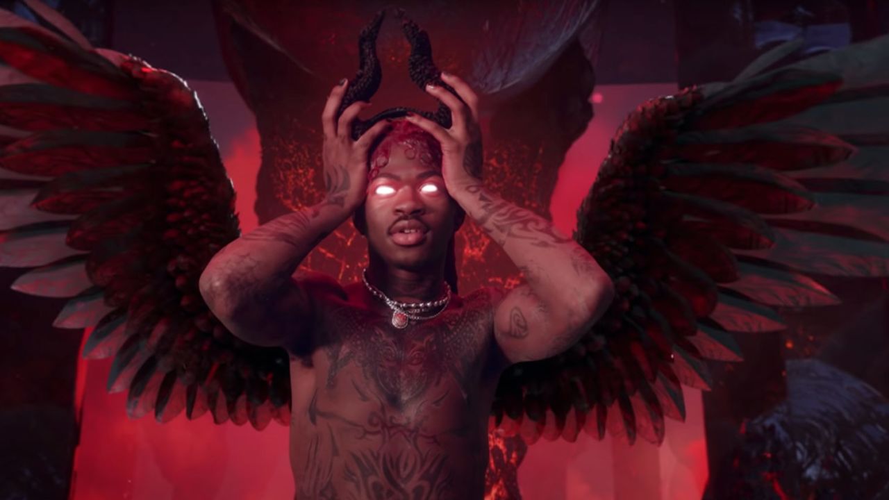 Still from Lil Nas X's music video of "Montero (Call Me By Your Name)"