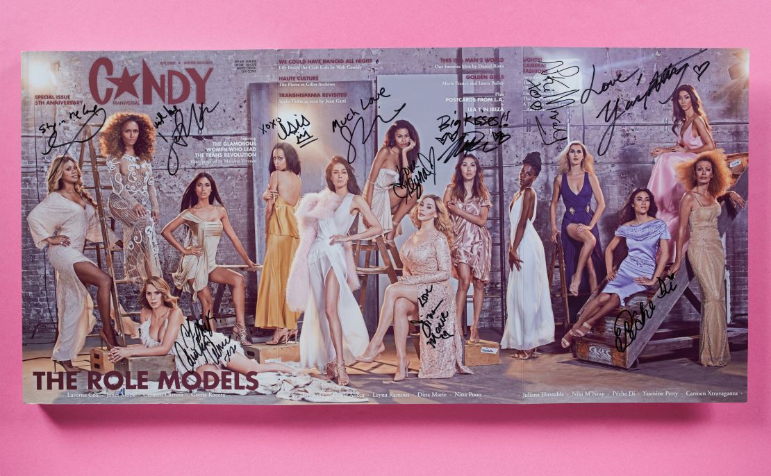 One Candy Magazine issue included a 62-page profile on transgender stars such as actress Laverne Cox and Janet Mock. "The C☆ndy Book" features a portion.