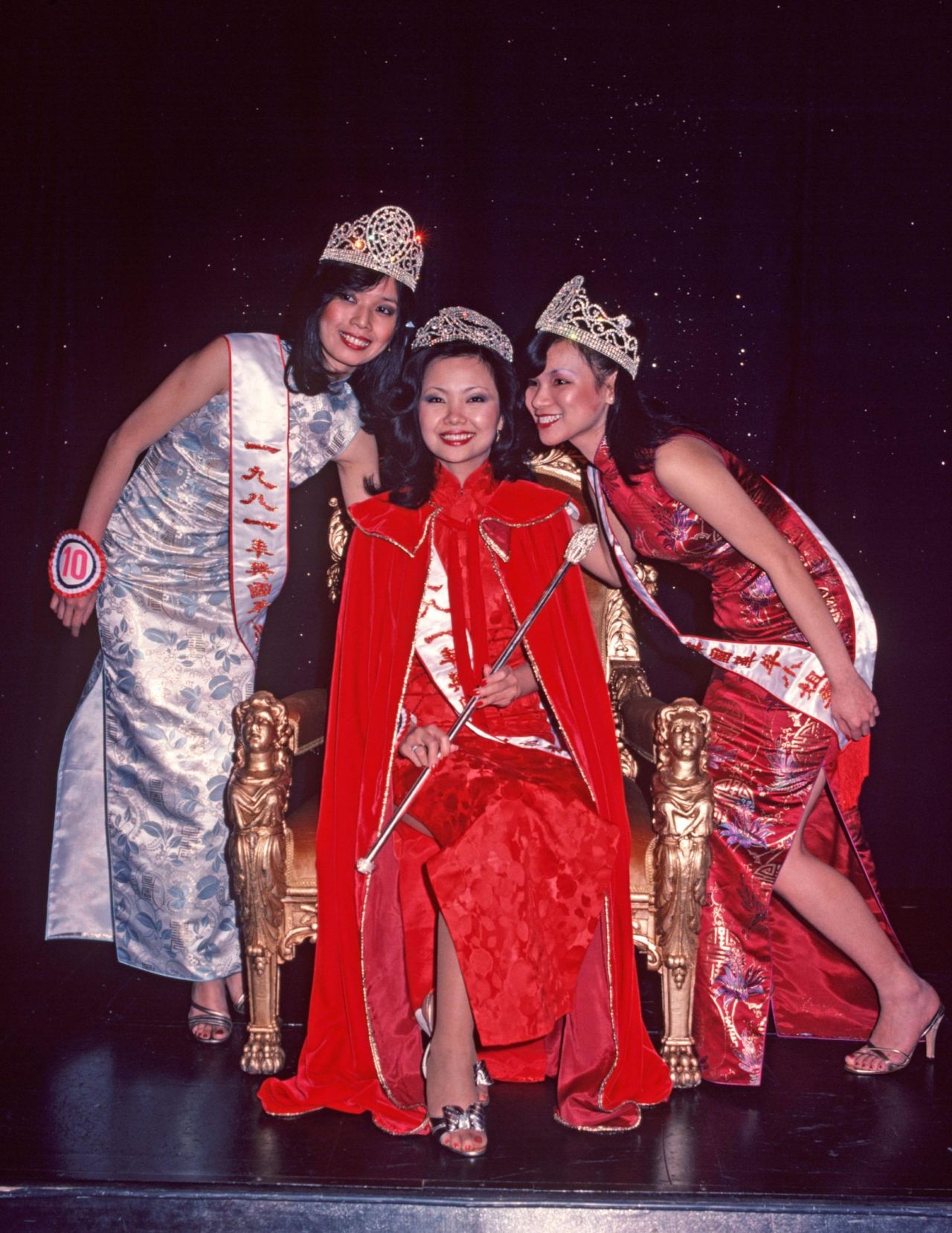 The appeal of Miss Chinatown was far-reaching and even extended across the pond. Pageant contestants from London are pictured here during the 1980s.