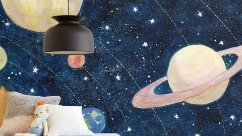 Solar System Kids' Wall Mural by Alexandra Dzh