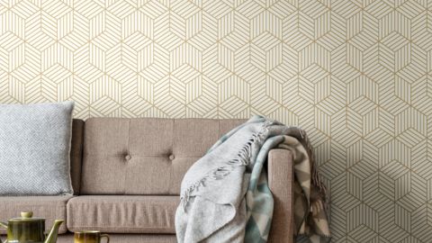 All Modern Enid Striped Hexagon Geometric Peel-and-Stick Wallpaper Roll 