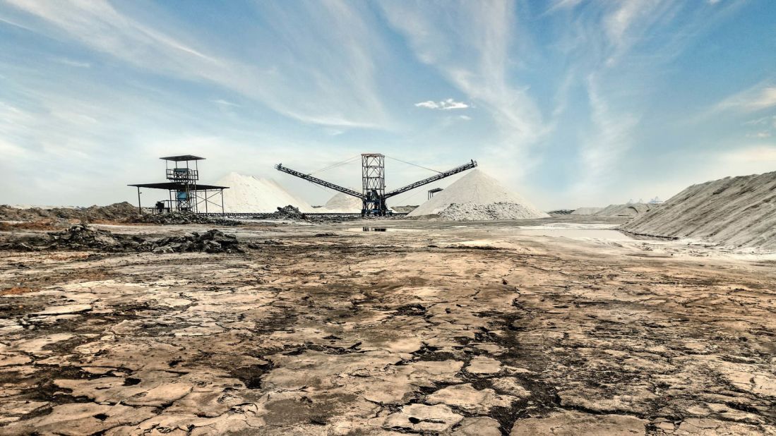 <strong>Melting moments: </strong>The salt is gathered after seawater evaporates in pools around Port Fouad. Much of it is exported and, in colder climates, is used to melt real ice, according to Reuters. 