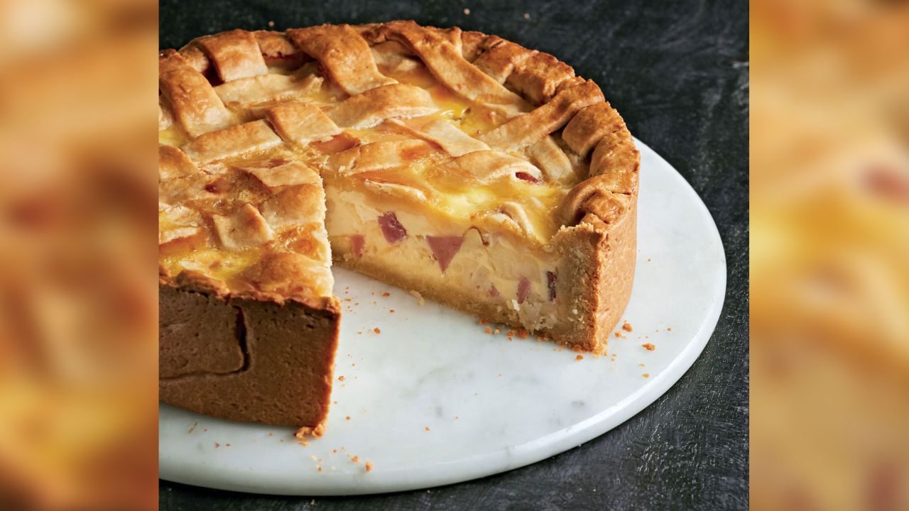Stuffed with meat and cheese, Italian pizza rustica is served at room temperature on Easter Sunday.