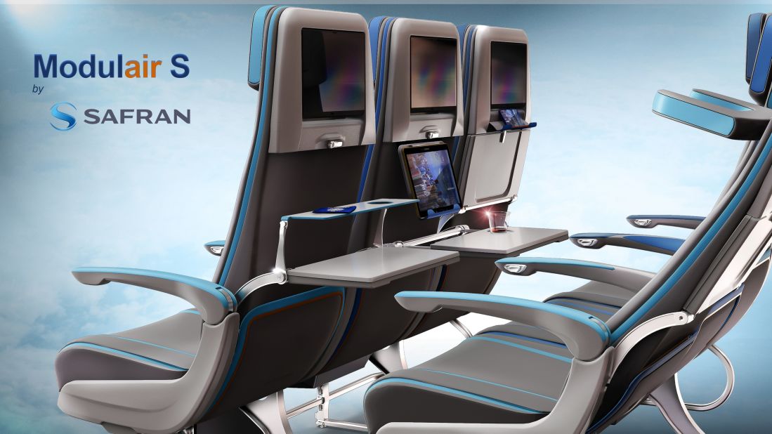<strong>Economy seat: </strong>Airplane seat designers Safran won three prizes at the Crystal Cabin Awards, including in "Passenger Comfort Hardware" category, for their Modulair S economy seat, pictured.