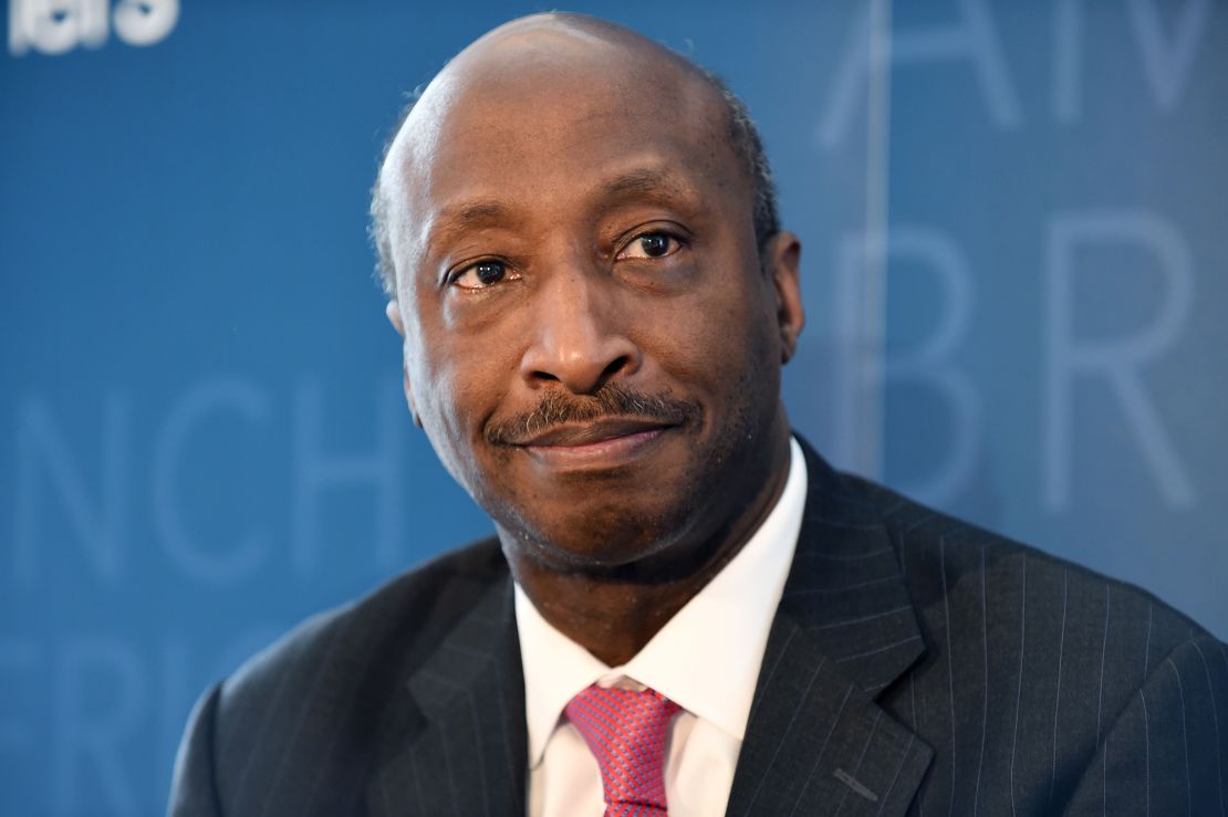 Kenneth Frazier, Chairman of the Board and CEO of US pharmaceutical company Merck looks on during an event with the French-American Foundation in Paris on July 11, 2018.