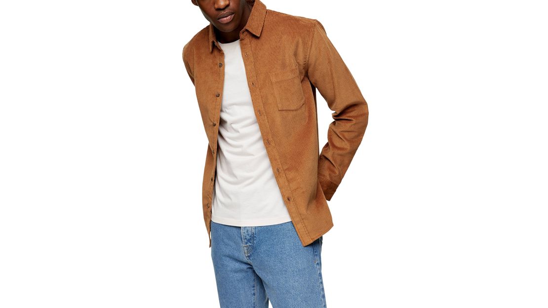 Topman Solid Corduroy Button-Up Shirt