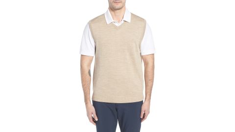 Cutter & Buck Douglas Merino Wool Blend V-Neck Sweater Vest