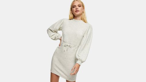 Topshop Cut & Sew Mini Sweatshirt Dress
