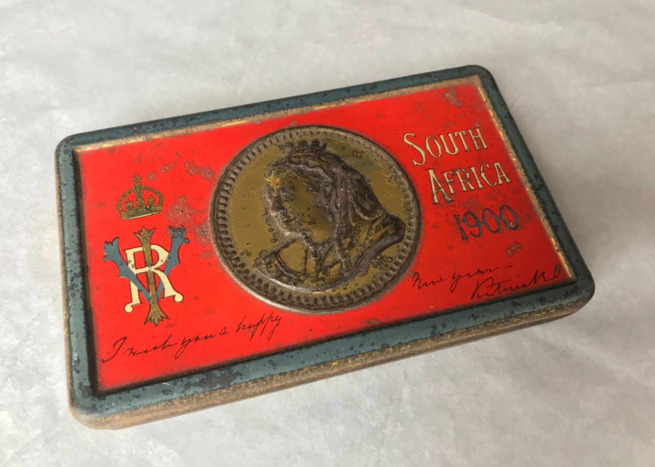 A tin of chocolate commissioned by Queen Victoria 121 years ago has been found in eastern England.