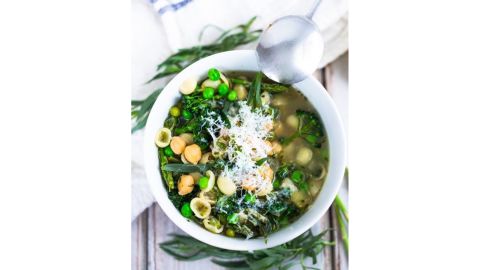 Minestrone Soup With Spring Veggies and Chickpeas by Sylvia Fountaine