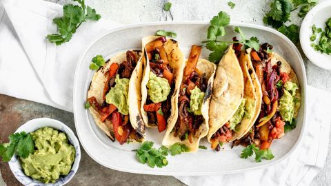 Skillet Vegan Veggie Tacos by Katie Webster