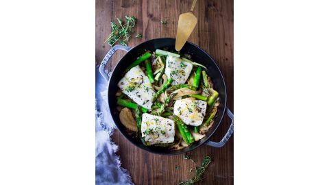 Baked Cod With Lemon, Garlic and Thyme by Sylvia Fountaine