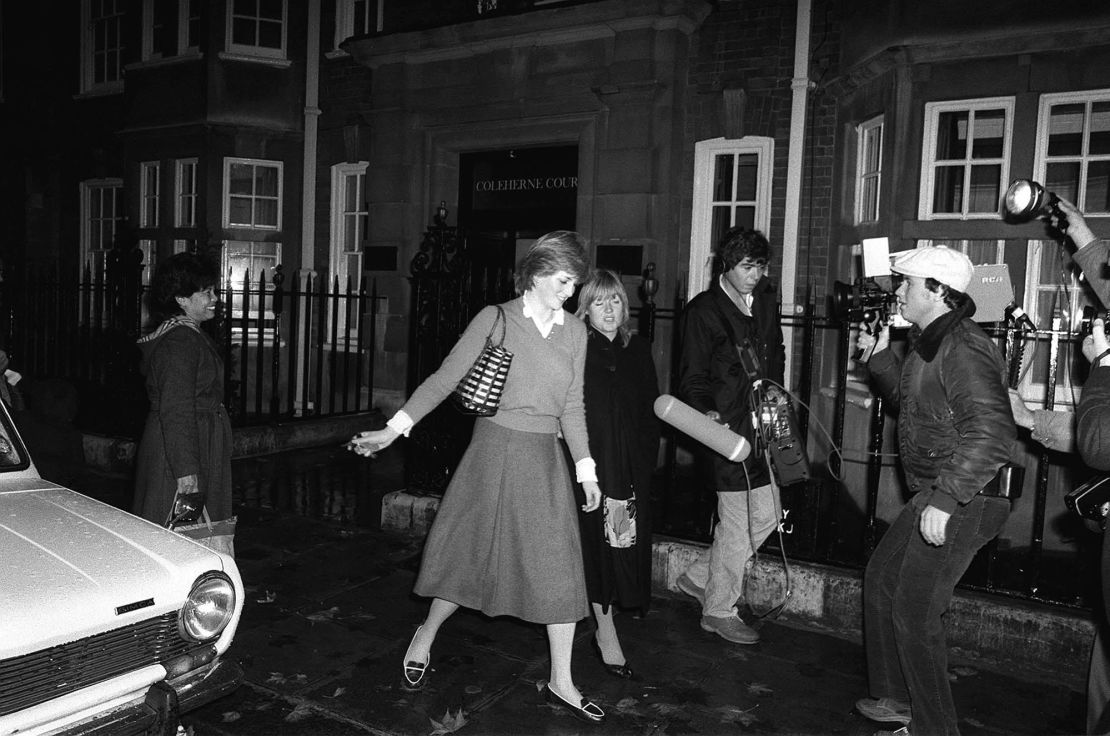 Princess Diana outside her flat in November 1980.