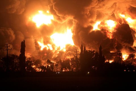 <a href="https://www.cnn.com/videos/world/2021/03/29/indonesia-fire-oil-refinery-lon-orig-mrg.cnn/video/playlists/around-the-world/" target="_blank">A fire broke out</a> at the Balongan oil refinery in Indramayu, Indonesia, on Monday, March 29. A nearby village had to be evacuated.