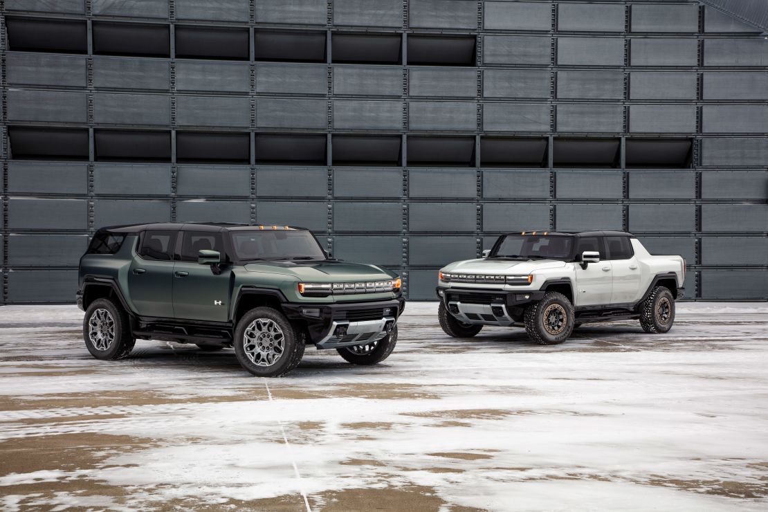 The top levels of the GMC Hummer EV SUV will have less maximum horsepower than the truck but just as much torque, a measure of raw pulling power.