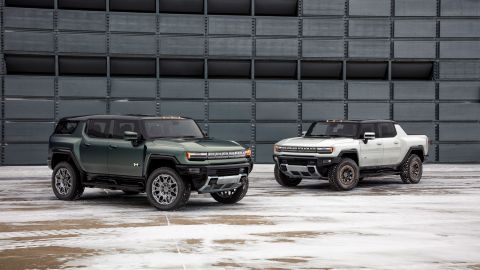 The top levels of the GMC Hummer EV SUV will have less maximum horsepower than the truck but just as much torque, a measure of raw pulling power.