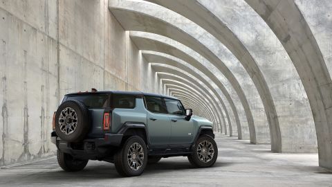 The GMC Hummer EV SUV is about nine inches shorter than the pickup version.