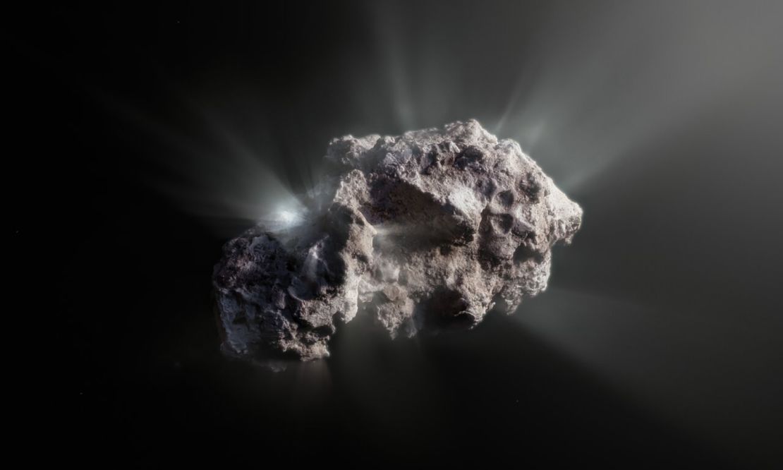 This image shows an artist's impression of what the surface of the 2I/Borisov comet might look like. 