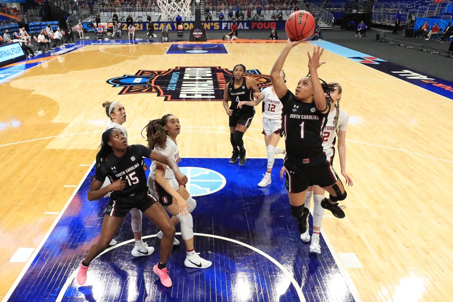 South Carolina guard Zia Cooke scored a game-high 25 points against Stanford.