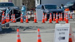 The state Department of Public Health held a COVID-19 testing clinic Sunday across from the Cape Codder Resort and Conference Center in Hyannis. The clinic was hosted following a spike in cases in Barnstable and Yarmouth over the last two weeks.