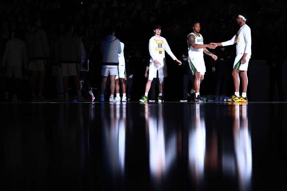 Baylor players are introduced before the start of Saturday's game.