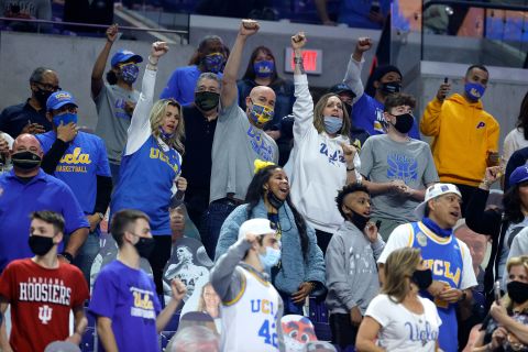 UCLA fans cheer for the Bruins.