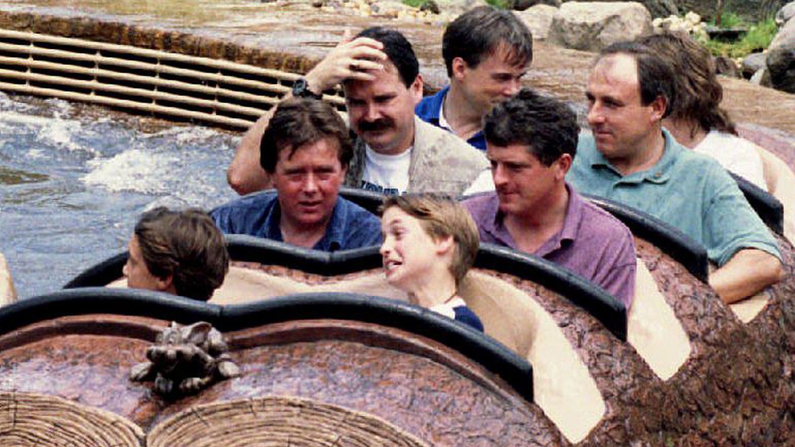 Prince William grimaces after riding Splash Mountain at Walt Disney World in Florida in 1993. He was with friends of the royal family on a three-day vacation.