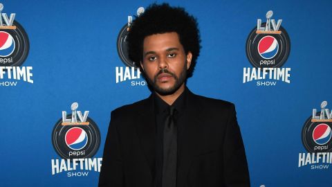 The Weeknd, pictured at the Pepsi Super Bowl LV Halftime Show Press Conference on February 4, 2021.