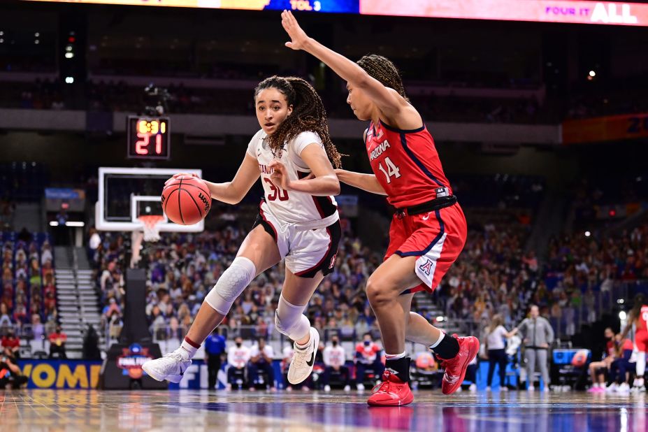 Stanford's Haley Jones drives to the basket Sunday. She finished with a team-high 17 points and was later named the tournament's most outstanding player.