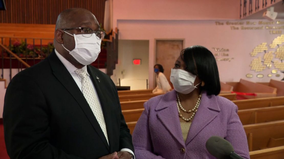 Pastor Kenneth J. Flowers and his wife, Terri Flowers, have been encouraging their congregation to get vaccinated after they battled Covid-19 last year.