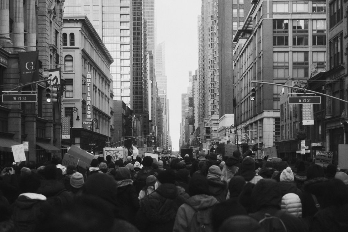 The "End Violence Against Asians" march in the Chelsea neighborhood of New York City on February 20, 2021.