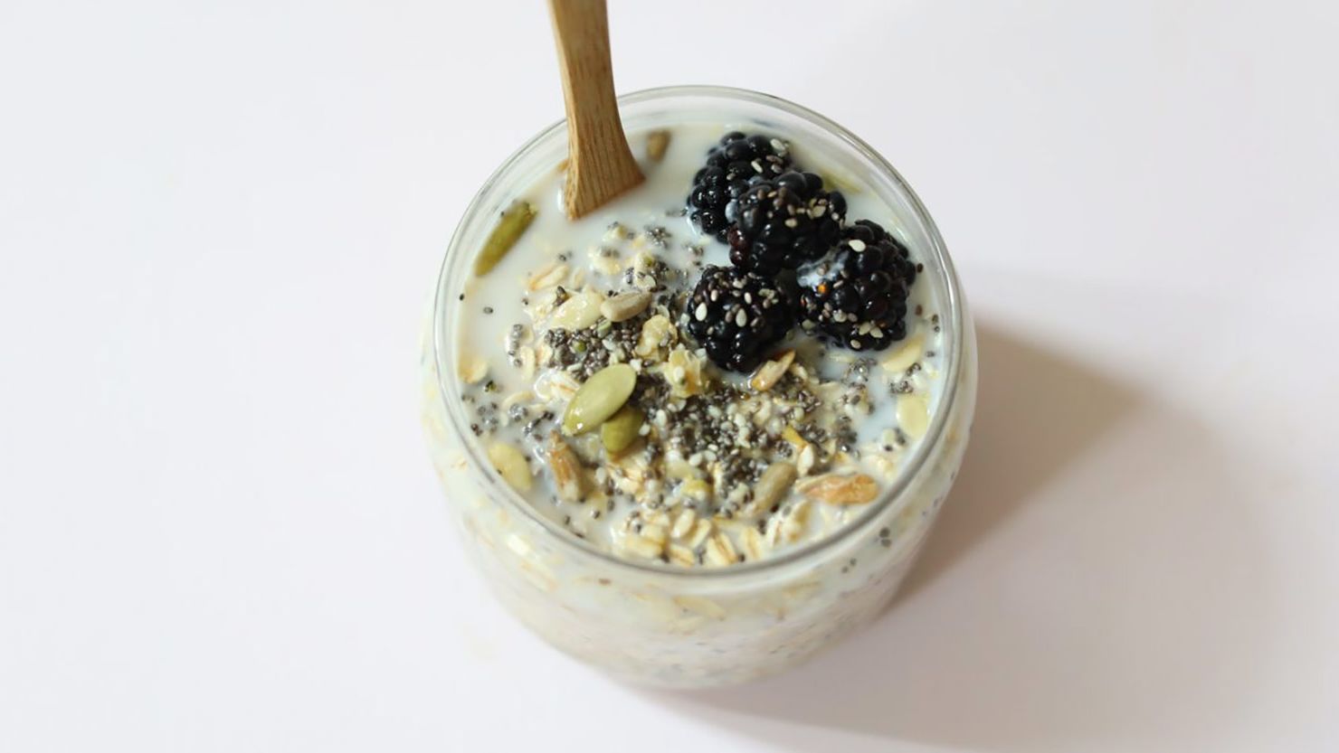 Kooienga's Overnight Chia Oat Bowl is rich with whole foods that can reward long-lasting energy.