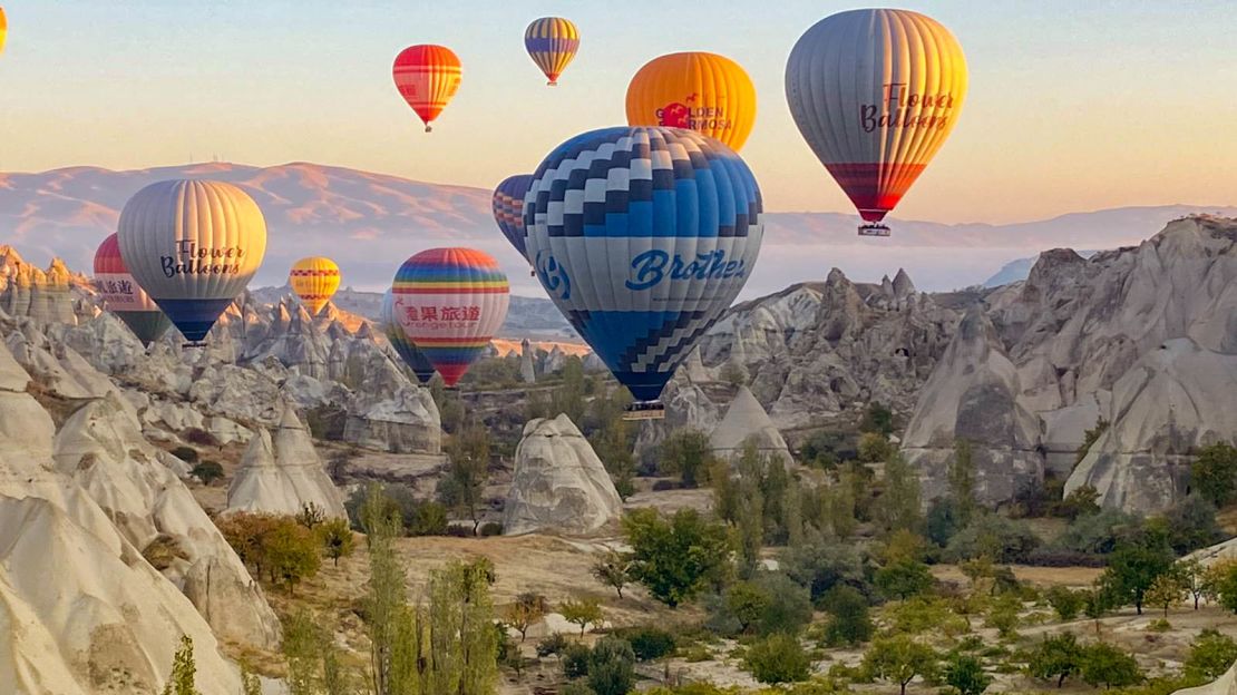 Balloons are the ideal way to experience the serene landscape of Cappadocia. 