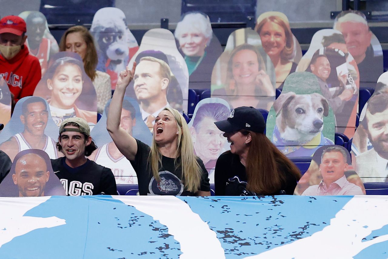 Fans were joined by cardboard cutouts inside Lucas Oil Stadium.
