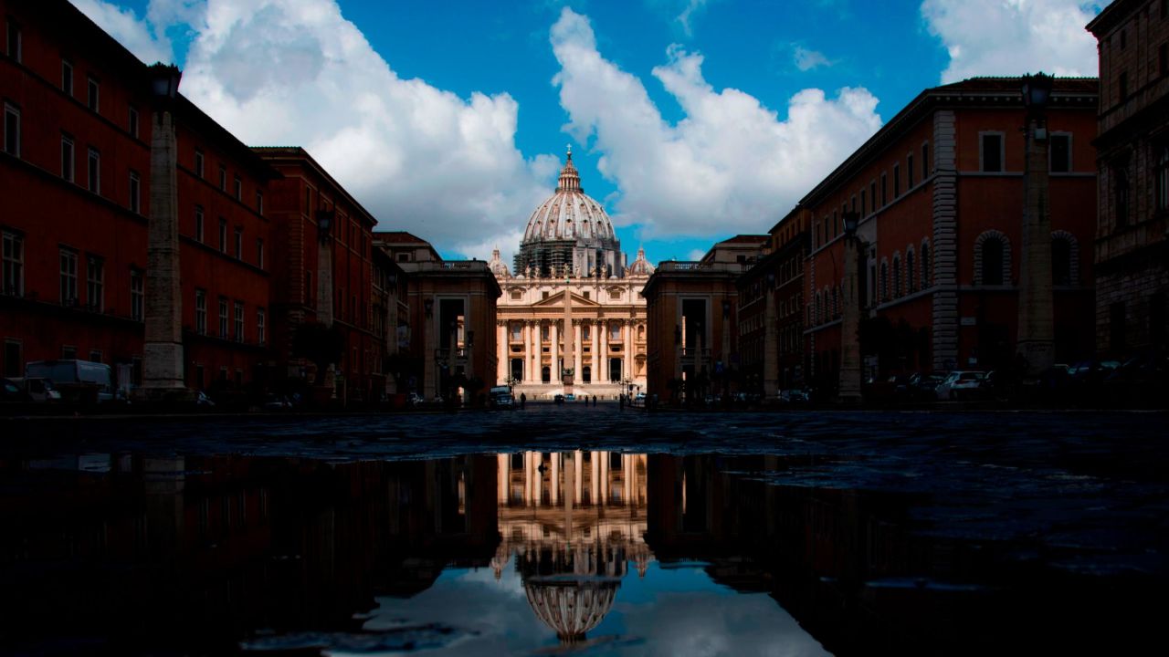 The Vatican's St. Peter's Basilica viewed from Via della Conciliazione in Rome in June 2020. 