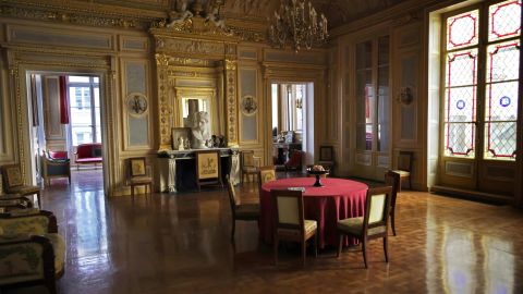 The interior of the Palais Vivienne apartment, implicated by a report from French channel M6 for clandestine dinners in Paris.
