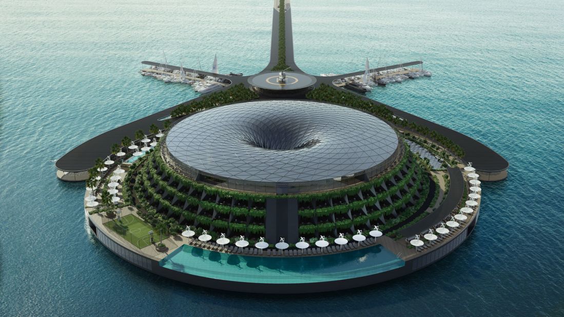 <strong>Eco-friendly concept: T</strong>he 152-room hotel design can generate its own electricity, while its vortex roof collect rainwater, which is reused across the structure.