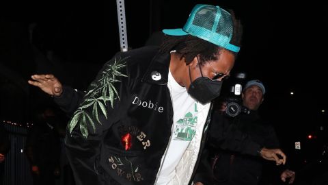 Jay-Z was wearing the T-shirt in Santa Monica, California, on March 30.