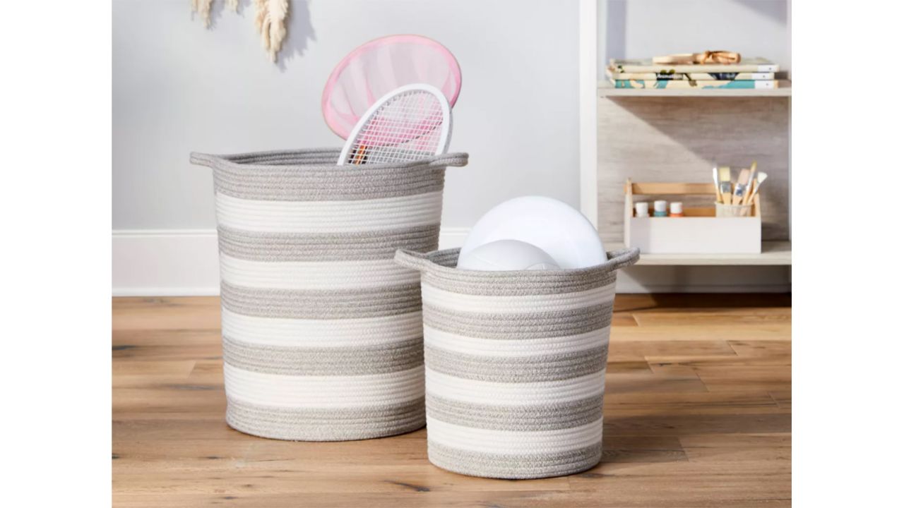 Pillowfort Coiled Rope Stripe Basket
