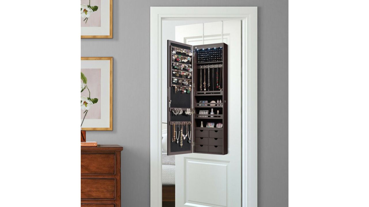 Vittori 5 LEDs Over-the-Door Jewelry Armoire with Mirror