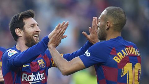 At Barcelona, Braithwaite plays alongside six-time Ballon d'Or winner Lionel Messi.