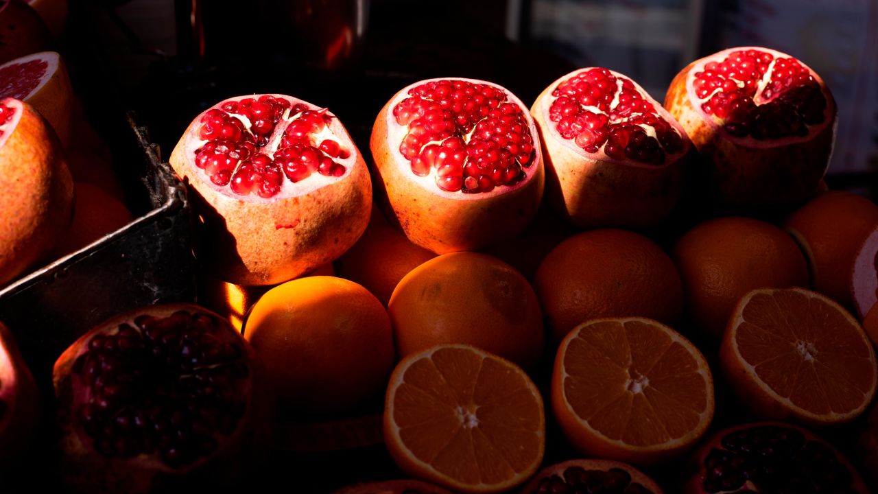 The grannies all used fresh produce -- like Mualla's pomegranates in Istanbul.