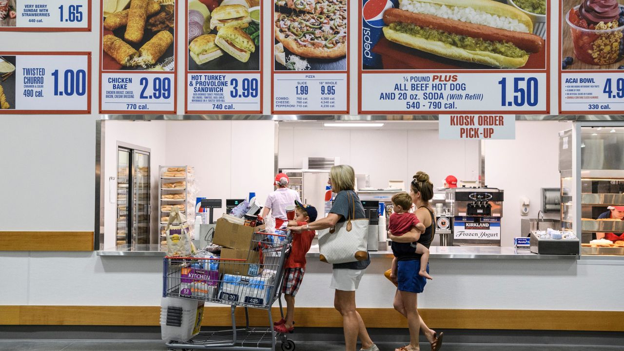 Costco shut down seating areas in food courts last March.