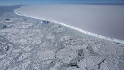 The western edge of the famed iceberg A-68 (TOP R), calved from the Larsen C ice shelf, is seen from NASA's Operation IceBridge research aircraft, near the coast of the Antarctic Peninsula region, on October 31, 2017, above Antarctica. The massive iceberg was measured at approximately the size of Delaware when it first calved in July. NASA's Operation IceBridge has been studying how polar ice has evolved over the past nine years and is currently flying a set of nine-hour research flights over West Antarctica to monitor ice loss aboard a retrofitted 1966 Lockheed P-3 aircraft. According to NASA, the current mission targets 'sea ice in the Bellingshausen and Weddell seas and glaciers in the Antarctic Peninsula and along the English and Bryan Coasts.' Researchers have used the IceBridge data to observe that the West Antarctic Ice Sheet may be in a state of irreversible decline directly contributing to rising sea levels. The National Climate Assessment, a study produced every 4 years by scientists from 13 federal agencies of the U.S. government, released a stark report November 2 stating that global temperature rise over the past 115 years has been primarily caused by 'human activities, especially emissions of greenhouse gases'.  (Photo by Mario Tama/Getty Images)