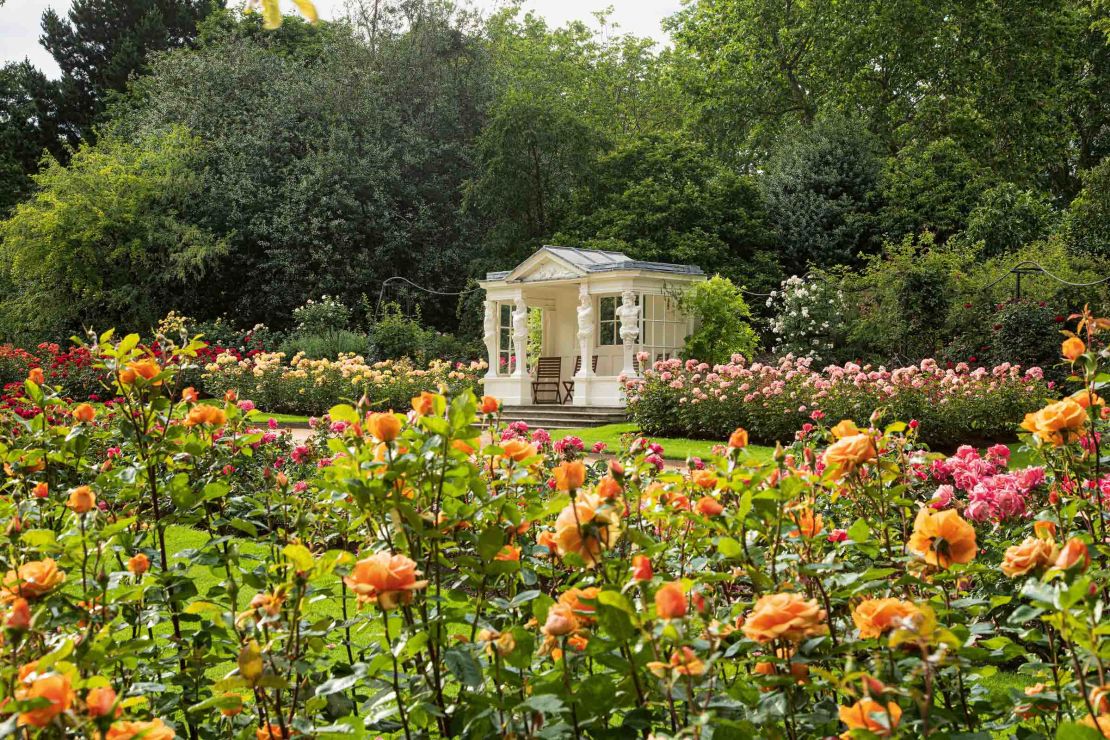 The Rose Garden and summer house can be seen as part of guided tours.