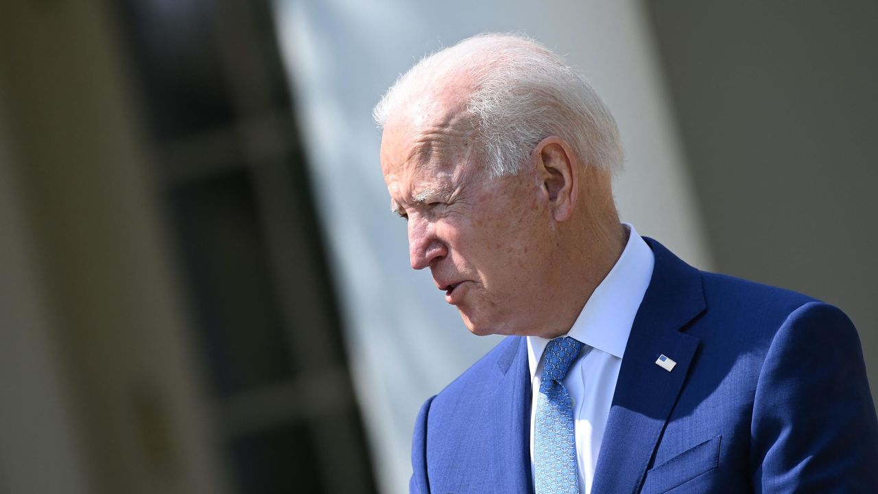 US President Joe Biden speaks about gun violence prevention in the Rose Garden of the White House in Washington, DC, on April 8, 2021. - Biden unveiled measures aimed at curbing rampant US gun violence, especially seeking to prevent the spread of untraceable "ghost guns." 