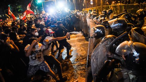 Interim President Manuel Merino resigned following mass protests in November 2020.