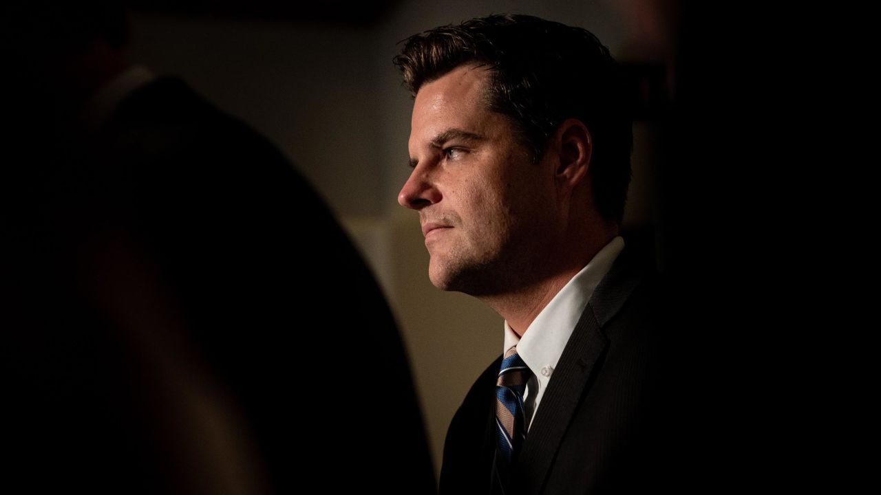 Rep. Matt Gaetz during a news conference on Capitol Hill in October 2019. 