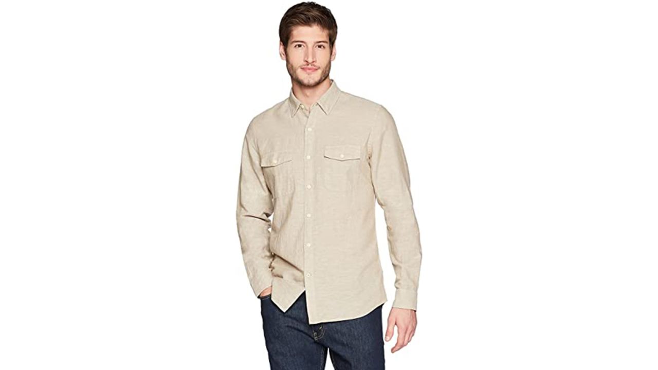 Goodthreads Slim Fit Long-Sleeve Linen and Cotton Blend Shirt