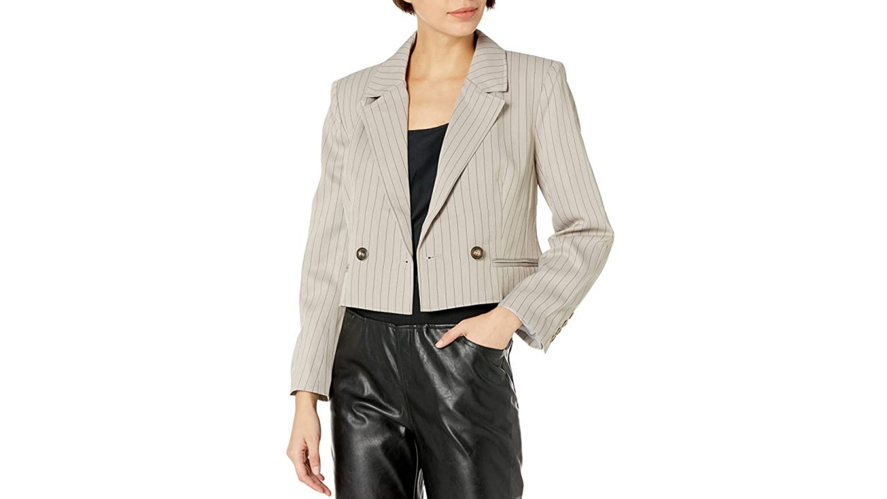 Kendall + Kylie Double-Breasted Cropped Blazer
